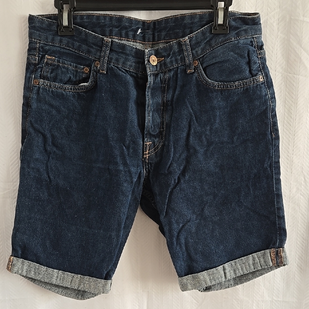 Denim and Denim Men's Blue Denim Slim fit Low Waist Shorts Size 32